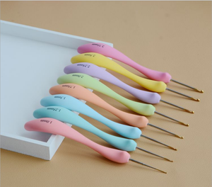 Aguja de Ganchillo de Encaje con Mango Curvo Grande, Diseño de Mango Suave, Juego de Ganchos de Ganchillo de Aluminio - Product Image 2