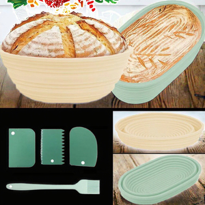 Wholesale Eco-Friendly 9 Inch Round and 10 Inch Oval Fabric Bread <b>Baking</b> Set with Proofing Basket - Product Image 2