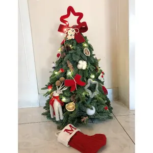 Новинка 2022, подвесные украшения для рождественской елки в виде носка Санты, Подарочный пакет для конфет, украшения для дома