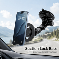 Support de téléphone magnétique pour voiture à dissipation thermique, fixation ventouse pare-brise/tableau de bord, compatible MagSafe, hauteur réglable, longue portée