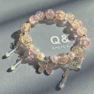 10mm Meteor Butterfly Crystal <b>Beaded</b> <b>Bracelet</b> for Women Chinese Gradient Explosion <b>Bracelet</b> Crystal Beads Elastic Rope <b>Bracelet</b> - Product Image 4