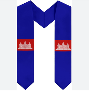 定制设计柬埔寨国旗男女通用毕业腰带丝带高品质聚酯材质欢迎礼物批发 - Product Image 1