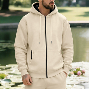 Sweat-shirt en polaire pour homme de haute qualité, automne et hiver, couleur unie, à capuche, sweat-shirt décontracté pour homme, sport - Product Image 6