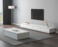 Meuble TV sur pied Meuble TV sur pied Banc TV en bois Meuble de rangement moderne avec 4 tiroirs Étagères pour salon Meubles de maison