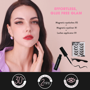 <span class=keywords><strong>Cils</strong></span> magnétiques effet naturel avec stylo eyeliner, lot de 5 paires, imperméables, longue tenue, réutilisables, kit de <span class=keywords><strong>cils</strong></span> en gros - Product Image 2