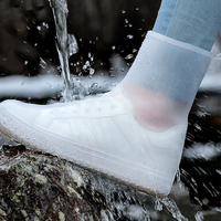 Chaussures de pluie protectrices en plastique TPE chaussures en caoutchouc réutilisables et antidérapantes couvre-chaussures en silicone imperméables