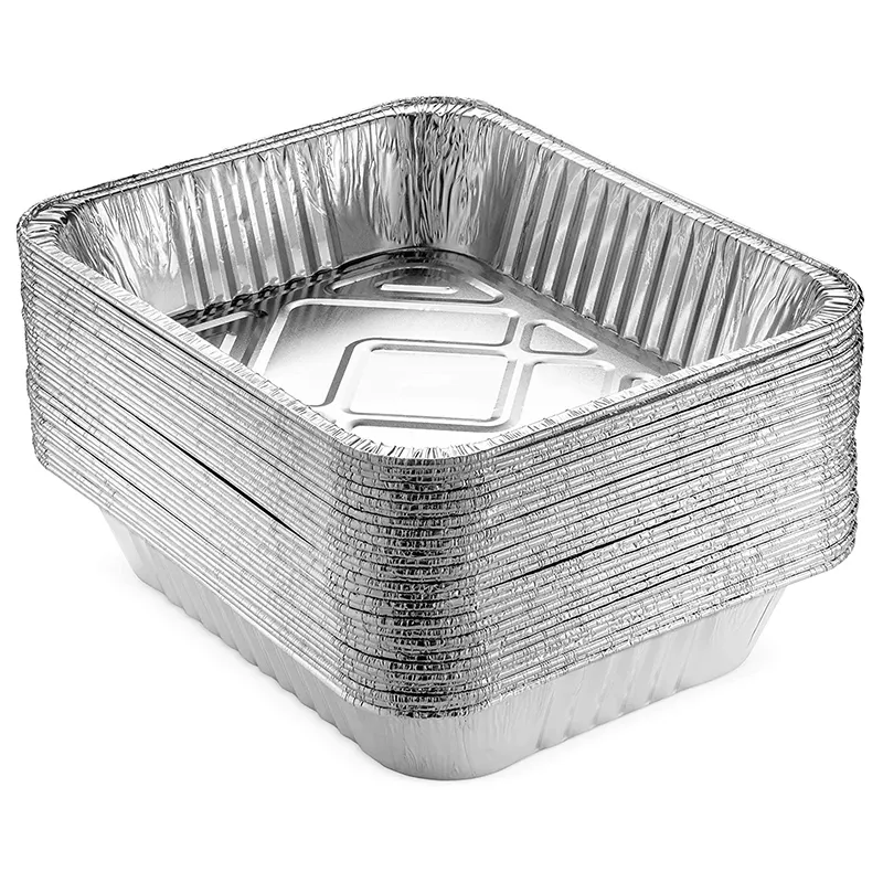 Disposable half size deep steam table container roasting trays 9 x 13 aluminium foil pans with cover