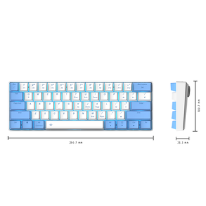 Clavier de jeu mécanique sans fil miniature à 61 touches, double mode, hot-swap, Bluetooth, LED, pour gamer, vente en gros - Product Image 5