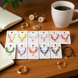 Bracciale con corona in oro e nodo a sette stelle in acciaio inossidabile PULSERA fatto a mano 12 pezzi - Product Image 3