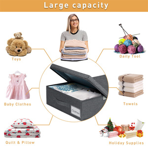 The Bed <b>Storage</b> Containers 6 Inch High 2 Pack Flat <b>Storage</b> Bins With Lids, Large <b>Clothes</b> <b>Storage</b> Sturdy Structure - Product Image 3