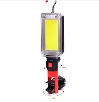 Lampe de travail LED portable 1000LM COB rechargeable USB 18650, lanterne à crochet, lampe d'inspection de camping, torche, lampe de travail LED à aimant et crochet