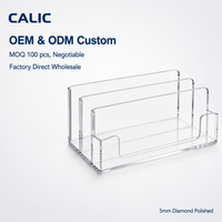 Organisateur de courrier en acrylique Calic avec séparateurs, boîte de bureau transparente pour lettres, enveloppes, documents, logo personnalisé, usine ODM