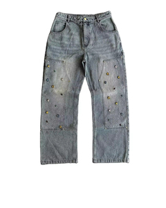 Fashion Custom Rhinestone <strong>Jeans</strong> Pants High Quality Streetwear Baggy Wide Leg Diamond Denim <strong>Jeans</strong> <strong>Men</strong> With Gems <strong>Jean</strong> Trousers - Product Image 3
