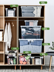 Contenedor grande y transparente portátil <span class=keywords><strong>para</strong></span> ropa, <span class=keywords><strong>juguetes</strong></span>, colcha, caja <span class=keywords><strong>de</strong></span> almacenamiento <span class=keywords><strong>de</strong></span> plástico con tapa - Product Image 3