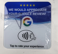 Support de table carré personnalisable pour avis Google, carte de paiement NFC, code QR, Wi-Fi et page d'accueil personnalisable pour entreprises