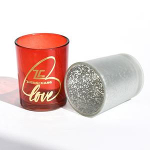 Usine directe noël bougie tasses argent gravé au laser verre bougeoirs <span class=keywords><strong>cassé</strong></span> argent galvanoplastie parfum accessoires - Product Image 2