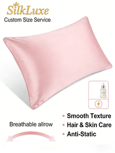 Taie d'Oreiller en Soie <span class=keywords><strong>de</strong></span> Mûrier 100% Haute Qualité Infusée d'Acide Hyaluronique, Motifs Feuilles à Pois et Dessins Animés, Forme Carrée, Coffret Cadeau pour Hôtels - Product Image 3