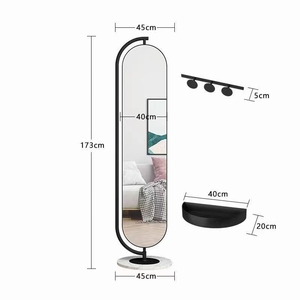 モダンスタイルの部屋装飾ドレッシングフロアスタンディングミラー回転可能なフルレングスミラー - Product Image 3