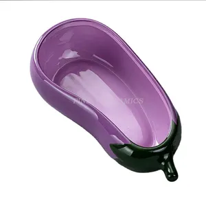 Cuencos para Aperitivos en forma de vegetales con logotipo personalizado, para <span class=keywords><strong>microondas</strong></span>, horno para lavavajillas, cuenco de cerámica para ensalada con estilo creativo de berenjena - Product Image 1