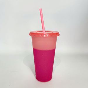 Gobelet isotherme à changement de couleur froid 16OZ 24OZ avec paillettes, anti-fuite, avec paille et couvercle, impression personnalisée, utilisation pour les fêtes - Product Image 6