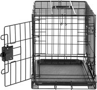 Cage pour chien en métal, cage intérieure filaire avec design pliable, double porte, plateau en plastique amovible, style classique de luxe pour animaux de compagnie