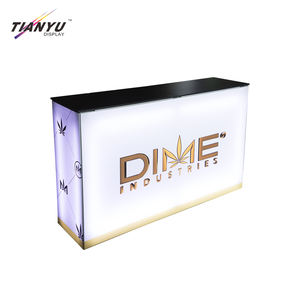 Özel baskılı katlanabilir beyaz Led ışık kutu sayacı arkadan aydınlatmalı resepsiyon masası taşınabilir promosyon masa - Product Image 1