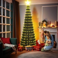 LED Vorbeleuchteter Kunststoff-Weihnachtsbaum IP44-Zertifiziert Warmweiß Dimmbar für Innen- und Außendekoration sowie Gartendekoration Auf Lager