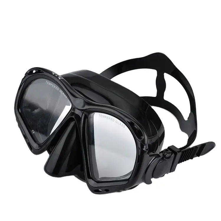 Kacamata selam kaca Tempered, masker selam profesional tahan lama tali dapat disesuaikan