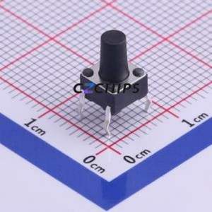 TC-1102-B-K-B Tactile Switch Through hole Component THT-4P,6x6mm Switch Single Pole Single Throw Round Button 1.6N Through Hole - Product Image 1