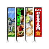 Drapeaux publicitaires personnalisés directement de l'usine, kit de drapeau plume avec base de poteau, drapeau de plage extérieur, drapeaux promotionnels en polyester
