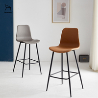 EaseNeat Tabouret de bar en métal moderne de luxe avec comptoir en cuir Banc/chaise haut pour salle à manger Hôtel Outdoor Home Bar Use