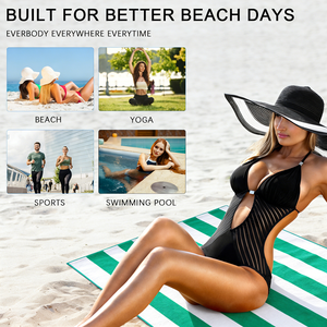 Toallas de <span class=keywords><strong>Playa</strong></span> al por Mayor de Microfibra XL de Buena Calidad, Lisas, de Plástico Reciclado, Verdes, con Rayas Dock and Bay, <span class=keywords><strong>sin</strong></span> Borlas - Product Image 2