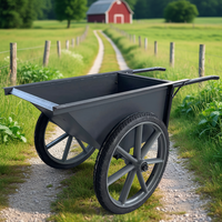 Brouette industrielle robuste à deux roues, capacité de charge 100 kg, chariot de travail portable en fer, rangement d'outils, utilisation sur chantier