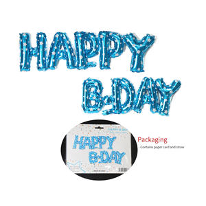 Globos con diseño <span class=keywords><strong>de</strong></span> <span class=keywords><strong>feliz</strong></span> Día B para bebé, banderola con letras <span class=keywords><strong>de</strong></span> aluminio, juego <span class=keywords><strong>de</strong></span> globos <span class=keywords><strong>de</strong></span> cumpleaños, decoraciones <span class=keywords><strong>de</strong></span> fiesta, nuevo estilo, <span class=keywords><strong>2022</strong></span> - Product Image 6