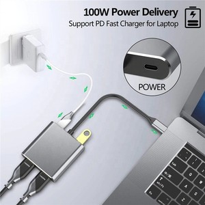 Base de Conexión 4 en 1 Tipo-C a Doble HDMI con USB 3.0, Carga Rápida PD, Expansión Multipantalla para Laptops, Macbook, Teléfono, <span class=keywords><strong>Tablet</strong></span> - Product Image 5