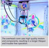 JISUN Machine à griffes mini en métal et plastique, à monnayeur, pour attraper les poupées, avec casier à prix d'arcade et tension universelle