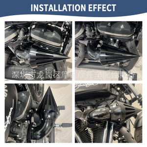 Filtro de aire para motocicleta Moshark 25x20x15 de aluminio CNC puntiagudo para modelos Harley - Product Image 3