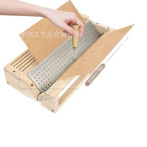 Tablero perforador de madera con placa metálica para encuadernación de papel, herramienta para hacer libros y manualidades - Product Image 5