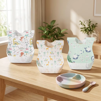 Bavoirs jetables pour nouveau-nés en tissu non tissé YOUHA Factory, bavoirs de soin pour bébé, imperméables, avec poche pour attraper les restes de nourriture, doux, 20 unités/boîte