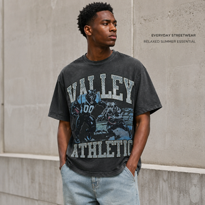 T-shirt <span class=keywords><strong>Vintage</strong></span> Lavata con Stampa Grafica a Lettere da Uomo, 250GSM 100% Cotone, Stampa Digitale con Strass, Oversize, Streetwear, Pronta Consegna, Ingrosso - Product Image 6
