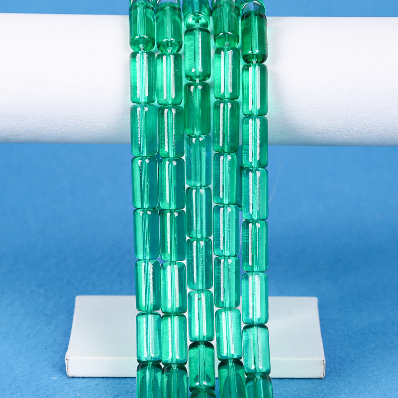 Mixed Color Cylindrical Glass Beads Smooth Transparent Crystal Loose Bead Jewelry Necklace DIY Making