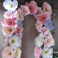 M715 Fleurs artificielles géantes faites à la main, motif coquelicot, pour décoration de fenêtre, événements de mariage et paysages, style classique moderne
