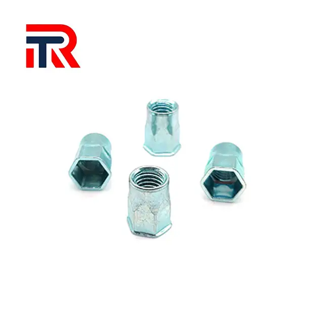 Hot sale carbon steel M8 Small head half hexagonal rivet nut the whole body Rivet Nut with zinc plated M8*17 nut rivet