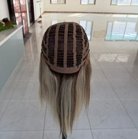 Harga Grosir Tersedia Siap Kirim Wig Mono 12 inci 130% Density 5*6 Base T9A/613 Ukuran Sedang 100% Rambut Manusia Asli