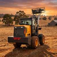 2026 NEUER Gelenkiger Mini-Radlader mit Palettengabel und Frontschaufel Kompakter 4x4 Radlader für Landwirtschaft und Ranchbetrieb