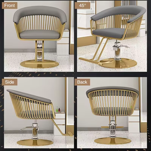 Sillón de Barbería Moderno de Alta Gama con Cuero Sintético para Salón, Hotel, Sala de Estar, Hogar, <span class=keywords><strong>Bar</strong></span> y Centro Comercial, Base Cromada - Product Image 3