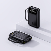 Power Bank Mini Portabel Kapasitas Tinggi 10W Output 10W Input Layar LED Dapat Disesuaikan 10000mAh dengan 4 Kabel Tipe-C Terpasang