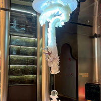 Lampe à suspension décorative en forme de dragon de haute qualité sur mesure éclairage de lustre ovale de banque de hall d'hôtel