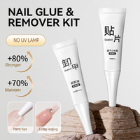 Kit de dissolvant de colle à ongles en gel transparent semi-solide avec dissolvant rapide doux pas de lumière UV nécessaire liquide sans acétone pour l'art des ongles