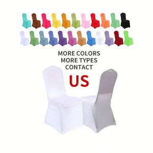 Nouvelle Housse de Chaise Blanche Extensible à Dossier Carré pour Mariage et Événements - Product Image 1